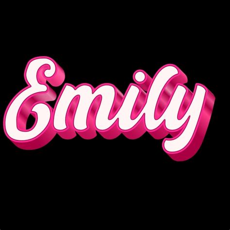 Premium Photo Emily Typography D Design Pink Black White Background