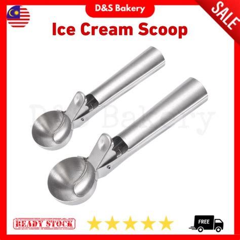 D S Stainless Steel Ice Cream Scoops Trigger Design Melon Meatball