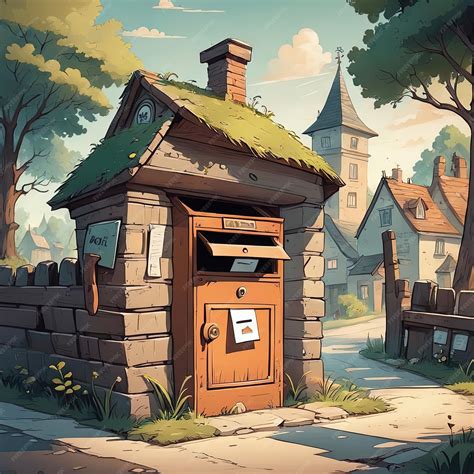 Premium Ai Image Cartoon Wooden House With Entrance Door And Green