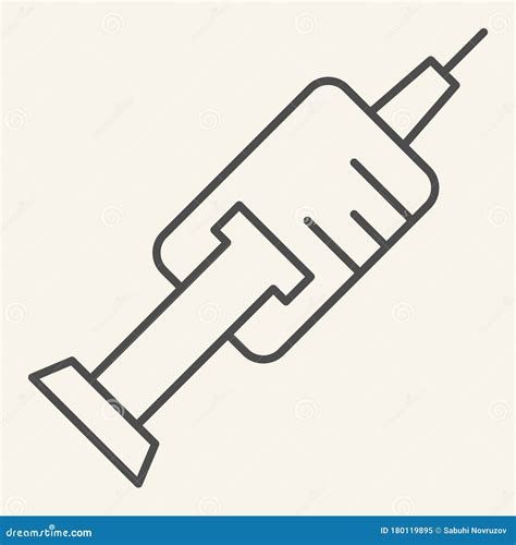 Pictogram Dunne Lijn Spuit Pictogram Van De Vaccinatie Of