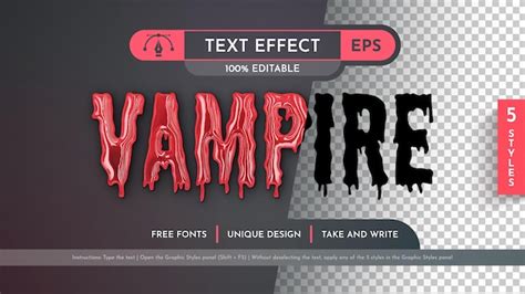 5 Styles Graphiques D Effets De Texte Modifiables Pour Les Vampires