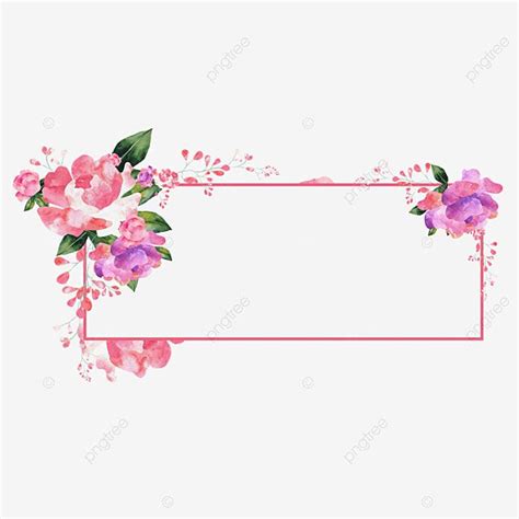 Watercolor Floral Border Vector Hd PNG Images, Watercolor Floral ...