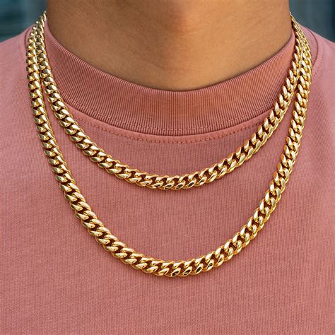 8mm Miami Cuban Link Chain In Yellow Gold Drmd Jewelry