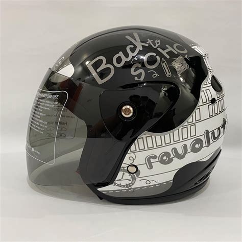 helm nuvo revolution note hitam glossy helm sni helm dewasa  nuvo