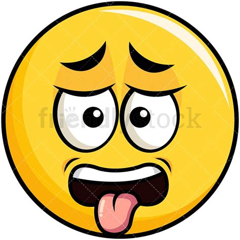 Disgusted Yellow Smiley Emoji Cartoon Vector Clipart Friendlystock