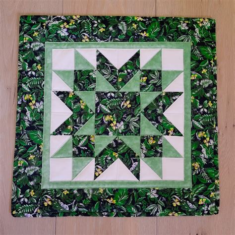 Garden Leaves Greenery Florals Quilted Table Topper Mat Wall Hanging