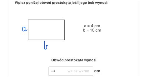 Quiz Wiczenie Online Oblicz Obw D Prostok Ta Dla Dzieci Uczni W