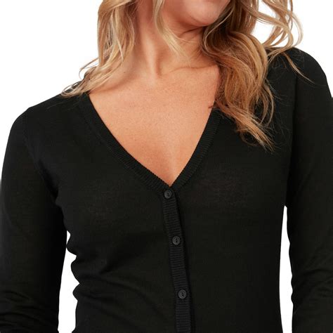 Brilliant Basics Women S V Neck Cardigan Black Big W