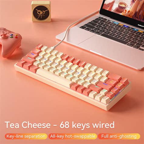 Bow Mechanical Keyboard Keys Hot Swappable Mixed Backlight Detachable Type C G S Wired