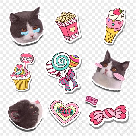 Cute Cat Sticker Emoji Pack,cat Stickers,cute Stickers,expressions PNG ...