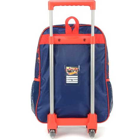 Mochila Escolar Infantil De Rodinhas Hot Wheels Mattel Em Poli Ster