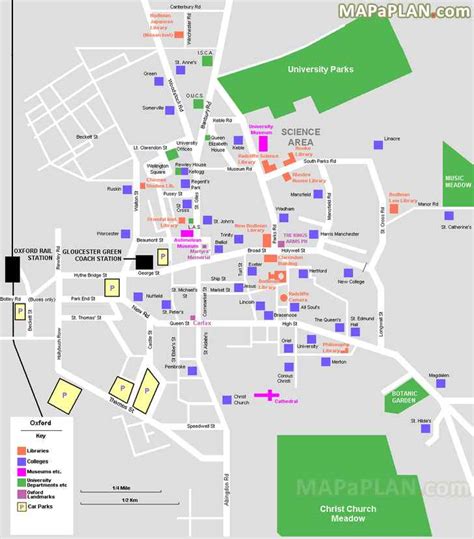 Oxford Maps Top Tourist Attractions Free Printable City Street Map