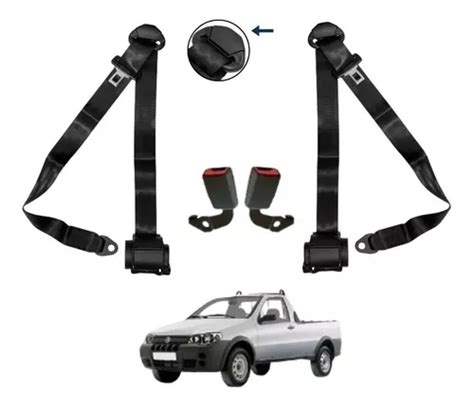 Kit Cinto Segurança Dianteiro Retrátil Completo Fiat Strada