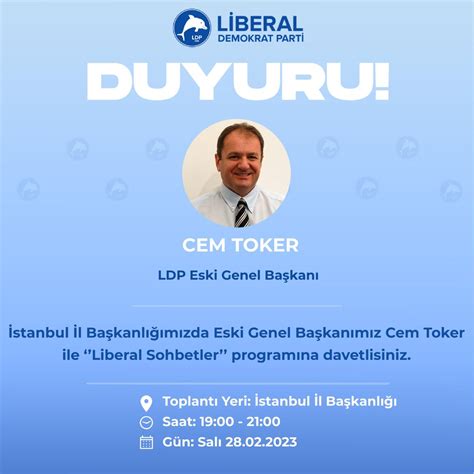 Liberal Demokrat Parti On Twitter Stanbul L Ba Kanl M Zda Eski