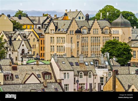 Art Nouveau Buildings Alesund Norway Stock Photo - Alamy