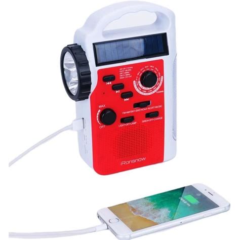 Radio Solaire Lanterne Portable À Manivelle Avec Lecteur Mp3 Lampe De