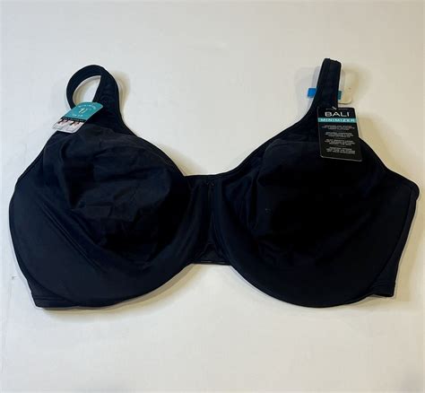 Nwt Bali Womens Comfort Seamless Minimizer Underwire Bra 3385 Black