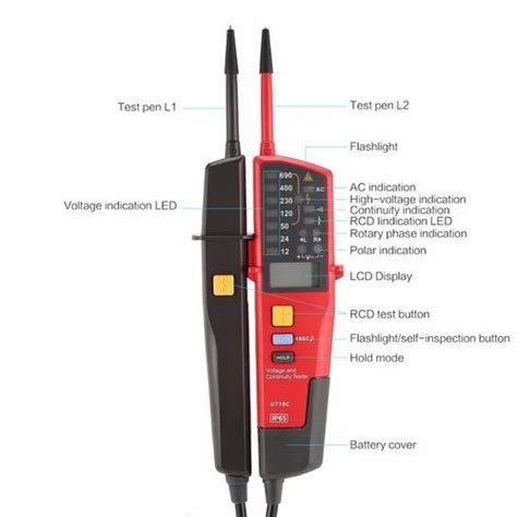 Metal 50 Hz UNI T UT18C Voltage And Continuity Tester For Laboratory