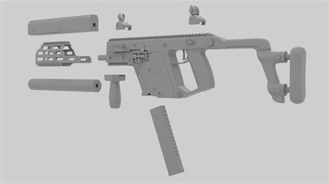 Artstation Kriss Vector Submachine Gun With Accesories Game Assets