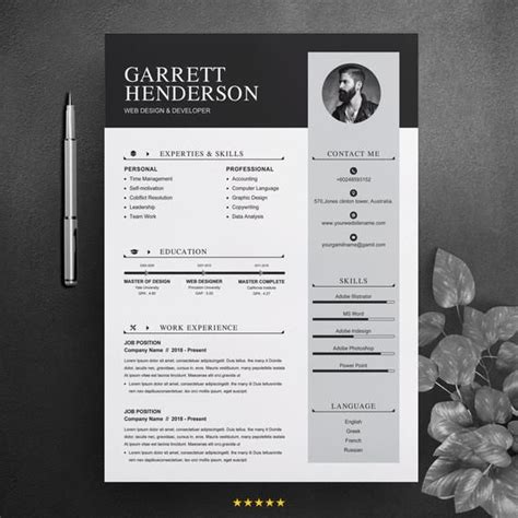 Professional Resume Cv Design Template With Cover Letter Clean