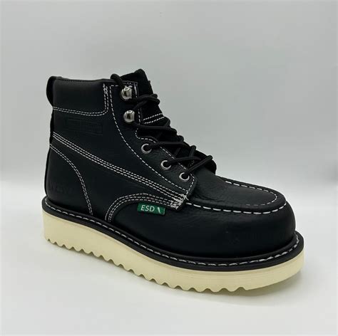 WBW Wedge King PR ESD Steel Toe BLK Work Boot | Work Boot Warehouse