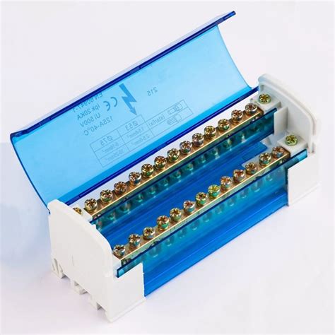 Крос-модуль 2*15 "нуль" (шина нульова в корпусі з синьою кришкою)