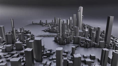 Three Dimensional Landscape Of The Modern City The Huge Layout Of The