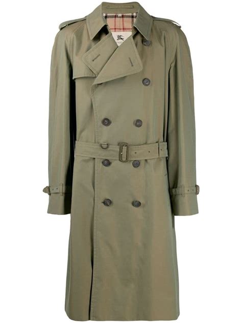 Burberry Pre Owned S Trench Coat Green Trench Coat Coat Coat