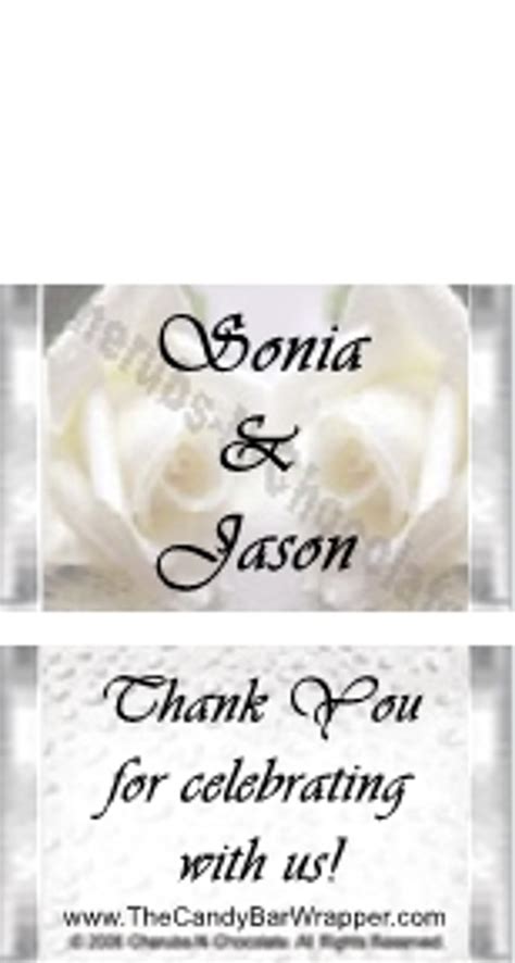 Mini White Roses Candy Wrappers | The Candy Bar Wrapper