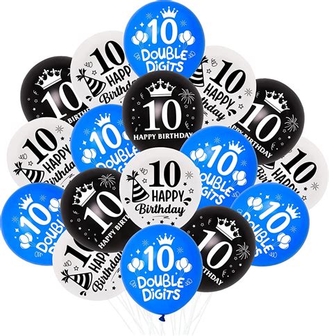 10th Birthday Decorations Balloons, Pack of 45 Double Digits Birthday ...