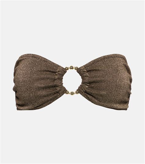 Carlotta Bandeau Bikini Top In Brown Alexandra Miro Mytheresa