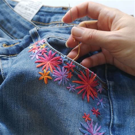 Upcycle Your Jeans With Modern Hand Embroidery Diy Project