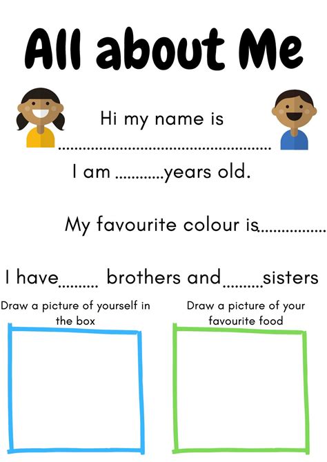 All About Me Person Template