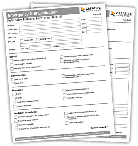 FREE Emergency Drill Checklist from Creative Safety Supply