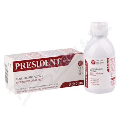 PRESIDENT Active ústní voda bez alkoholu 200ml | Lékárny IPC