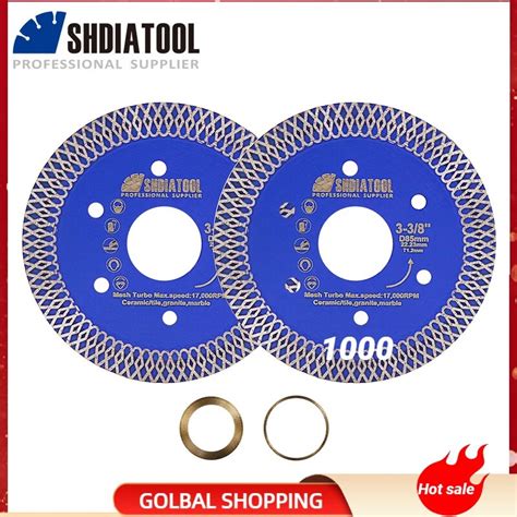 SHDIATOOL 2pcs Diamond Cutting Disc X Super Thin Porcelain Ceramic For