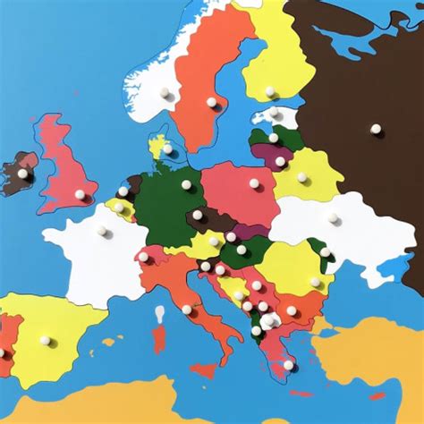 Puzzle de l Europe matériel de géographie de la pédagogie Montessori