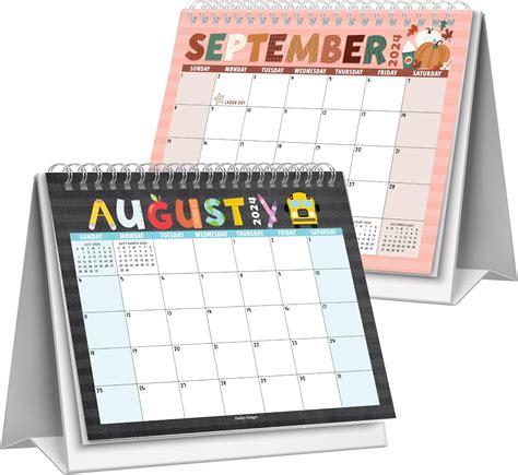 Amazon NUOBESTY Mini Desk Calendar Red 2024 Standing Flip