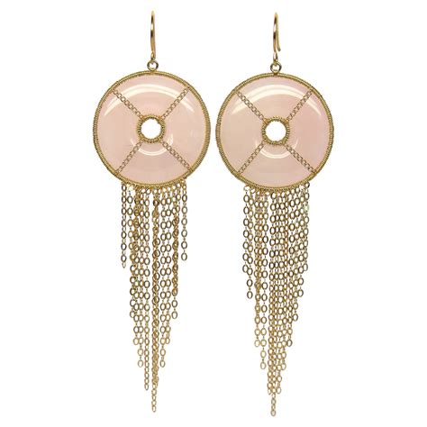 Summer Splash Hoop 18k Gold Earrings with Smoked Quartzs 3 Motif