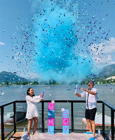 Gender Reveal Confetti Cannons And Powder Cannons Mixed Pack Belle