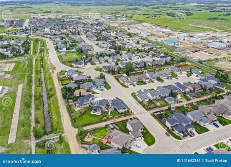 Aerial View Of Martensville In Central Saskatchewan Stock Photo Image