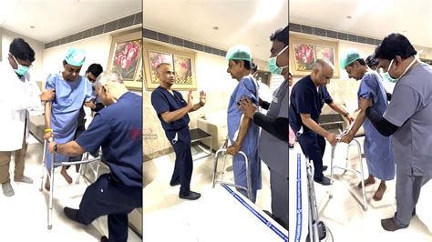 Kcr Walking Visuals After Hip Replacement Surgery Telangana News