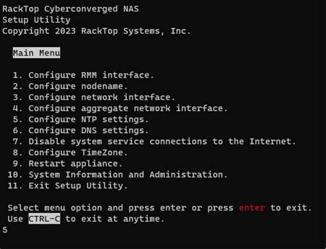 Configuration RackTop BrickStor Security Platform