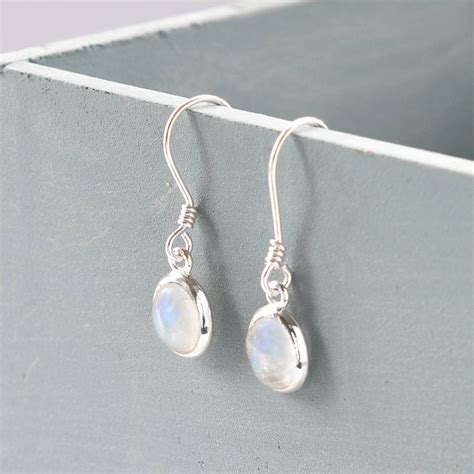 Sterling Silver Moonstone Oval Earrings By Martha Jackson Sterling