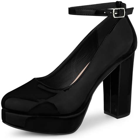 Platform Ankle Strap Chunky Heel Mary Janes Pumps Allegra K