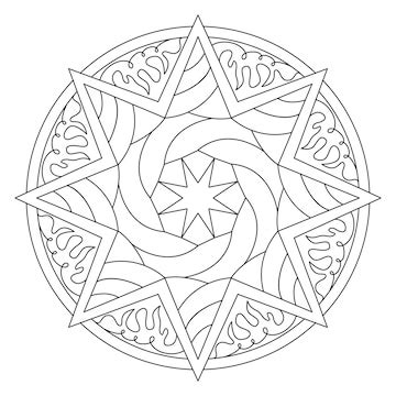 Premium Vector Star Mandala Illustration For Coloring Page