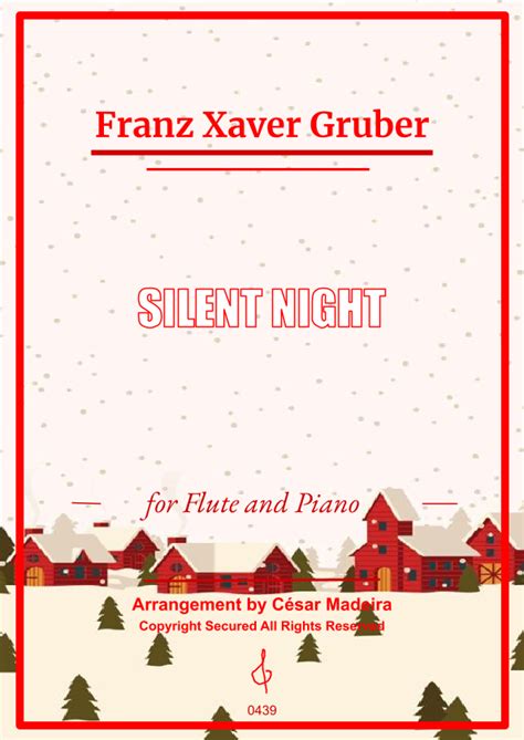 Silent Night Flute And Piano Full Score And Parts Arr C Sar