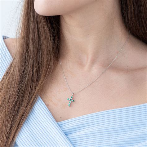 Золотой крестик с изумрудами и бриллиантами п124k Онікс от продавца ...