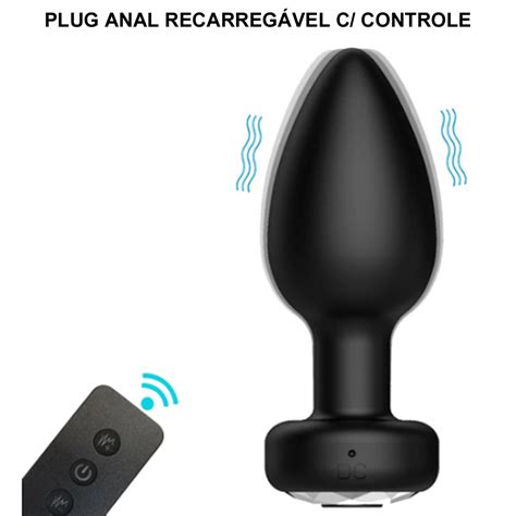 Vibrador Plug anal Recarregável C Controle Shopee Brasil