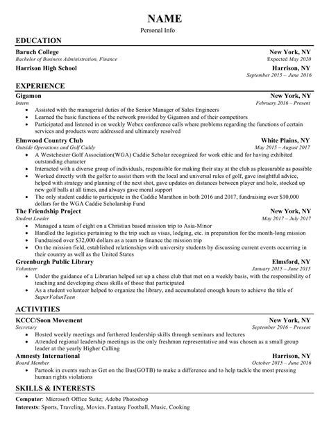 Resume for Business FRATERNITY : resumes